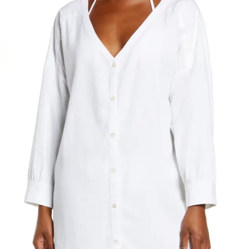 NWT Chelsea28 White Linen Blend Cover Up